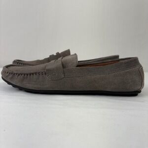 Lands End Mens Suede Leather Loafer Driving‎ Moccasin Shoes Gray 9.5